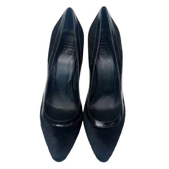 Givenchy Patent Leather Calf Hair Pointed Toe Pump in Black Size 39 - Picture 3 of 5